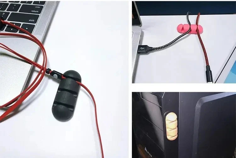 Silicone Cable Organizer Clips for Desk & Office Wire Management