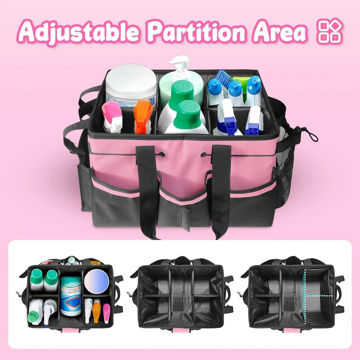 Professional Cleaning Caddy Bag - Heavy Duty Organizer for Housekeeping