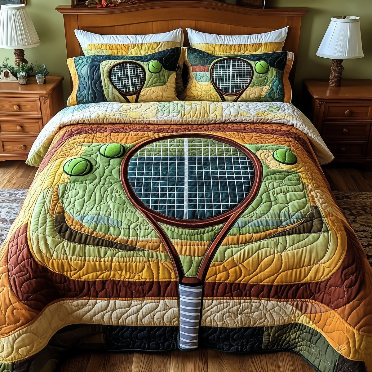 Tennis Time 3-Piece Quilted Bedding Set GFTOTP8525