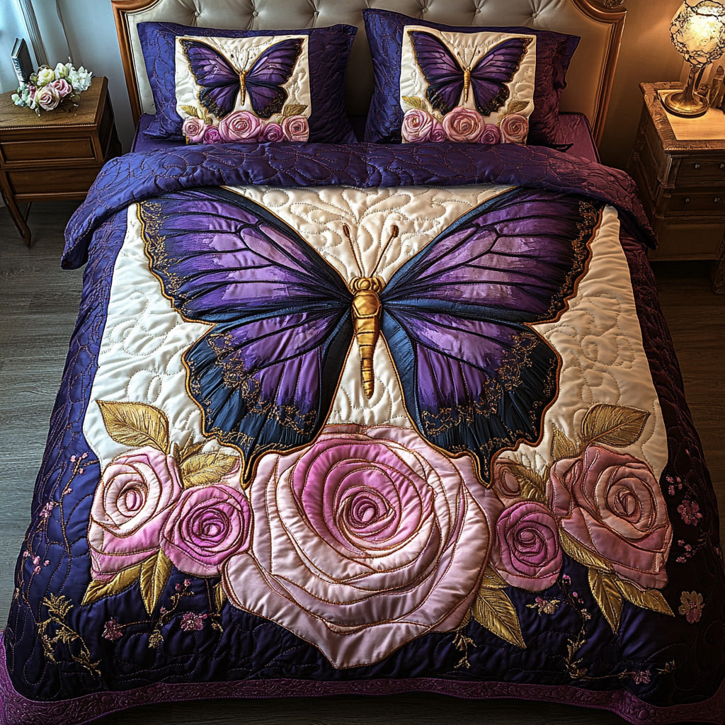 Butterfly Garden 3-Piece Quilted Bedding Set GFTOTP5392