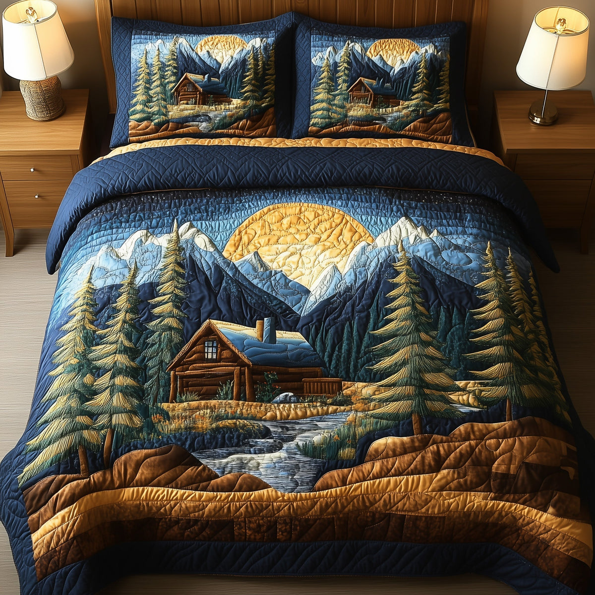 Vintage Cabin 3-Piece Quilted Bedding Set GFTONL4378