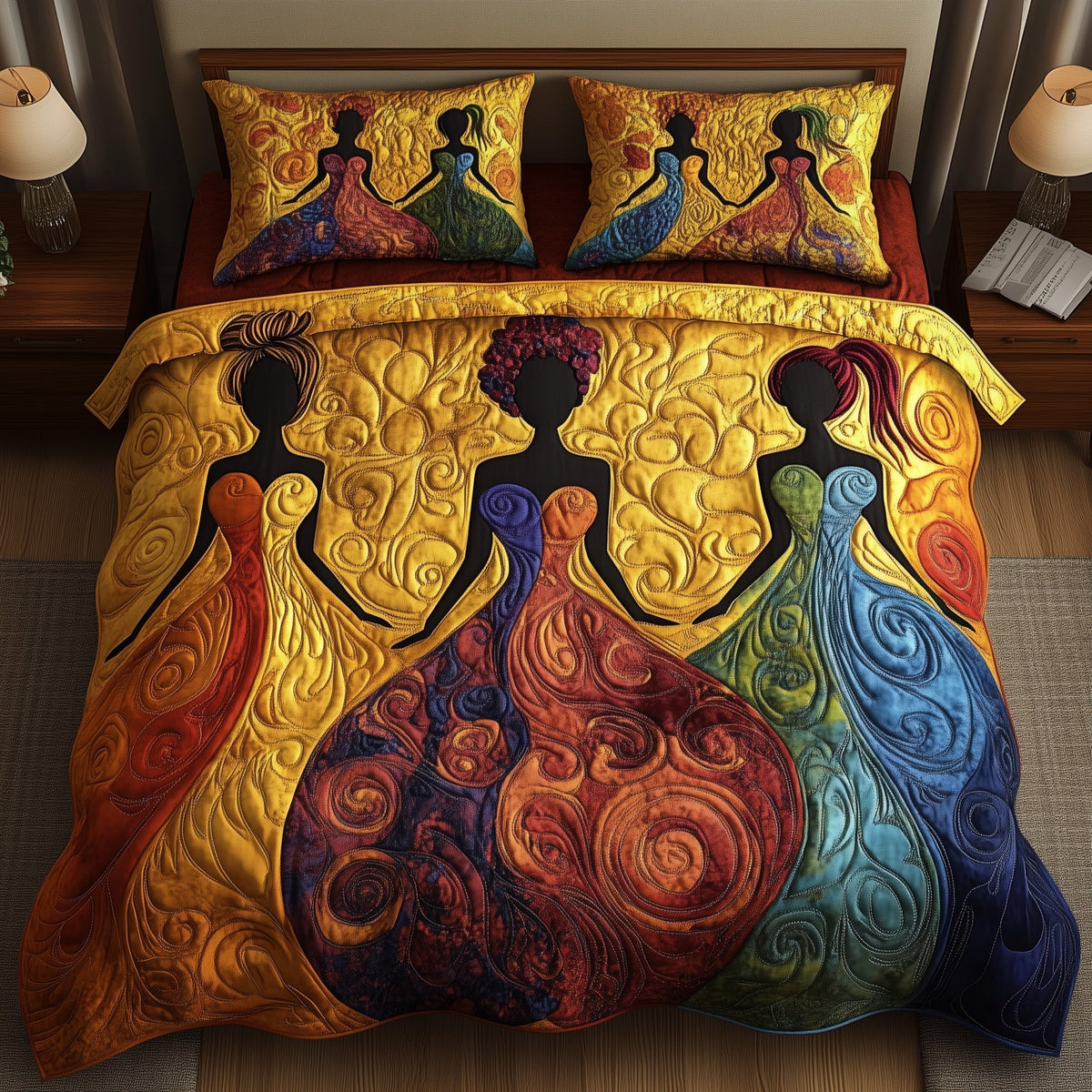 Melanin Heritage 3-Piece Quilted Bedding Set GFTONT1096