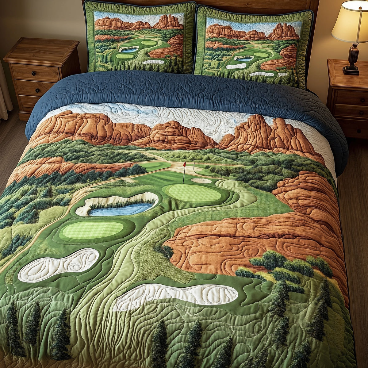 Arizona Golf Dream 3-Piece Quilted Bedding Set GFTOHD7769