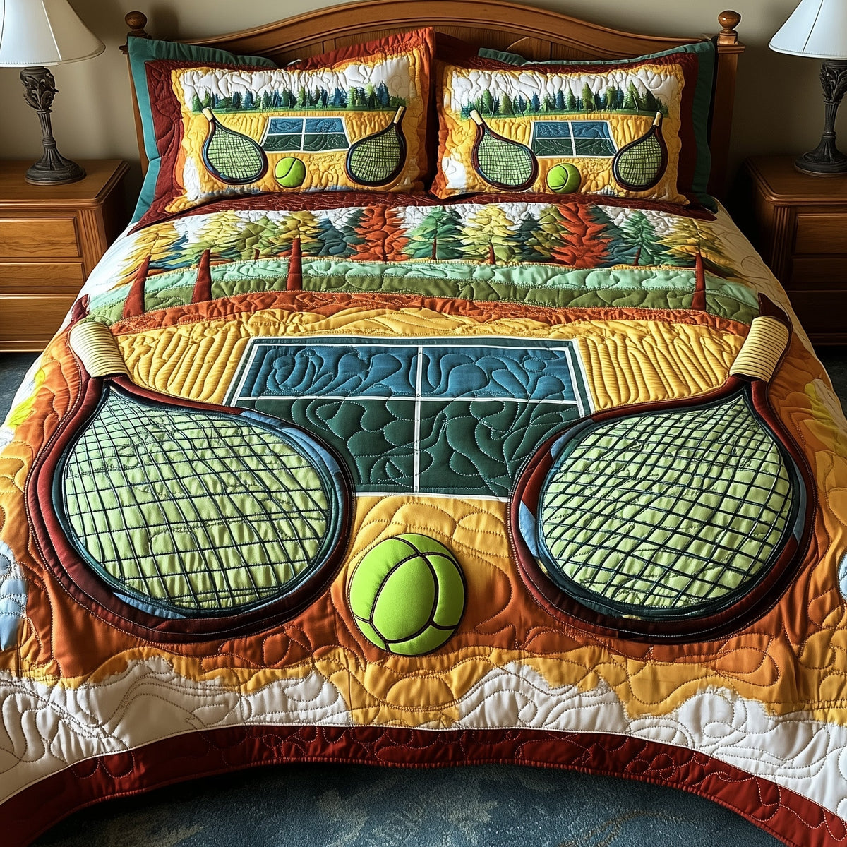 Tennis Time 3-Piece Quilted Bedding Set GFTOTP8526