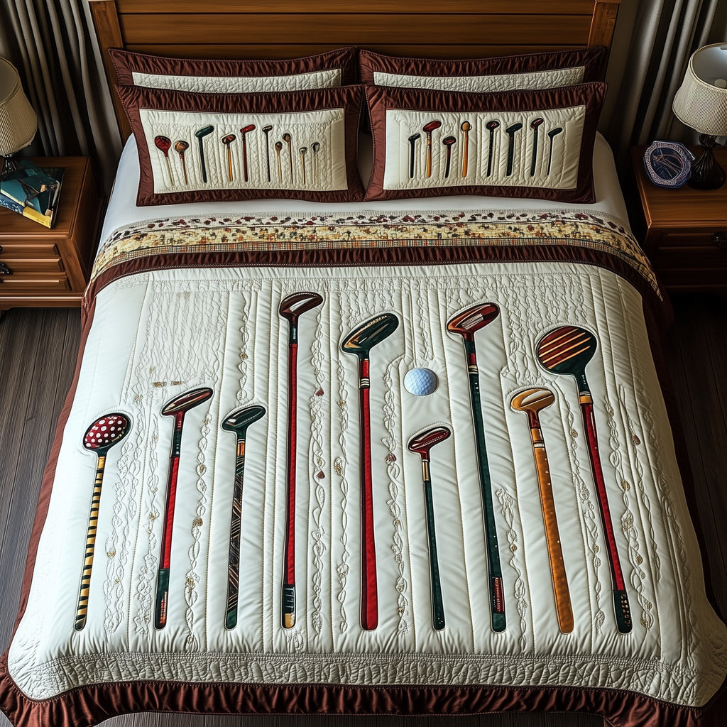 In the Golf Bag 3-Piece Quilted Bedding Set GFTOTP8021
