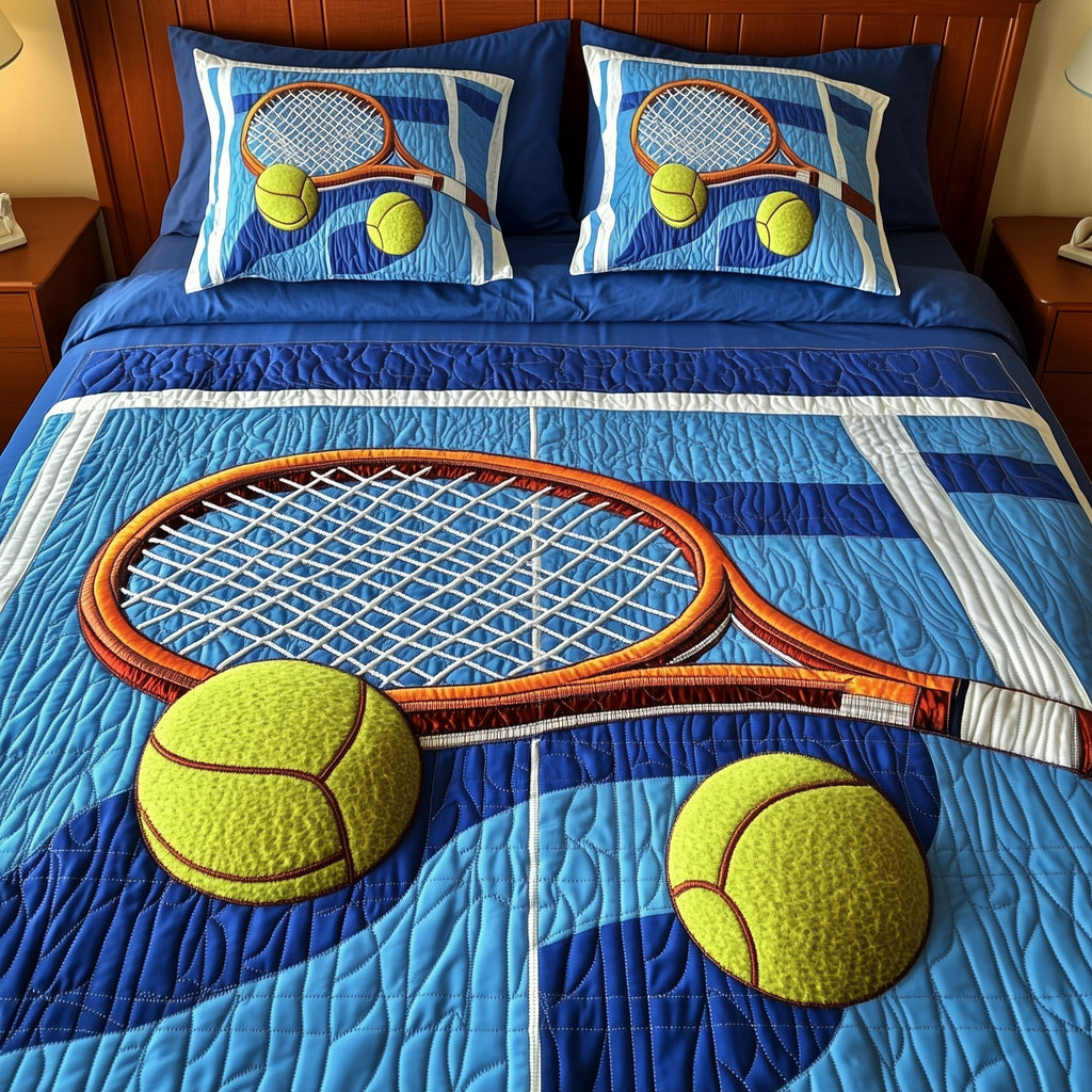 Tennis Time 3-Piece Quilted Bedding Set GFTOMA1362