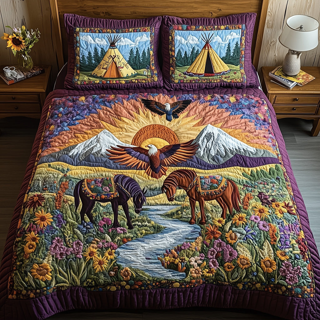 Native American 3-Piece Quilted Bedding Set GFTOHD4691