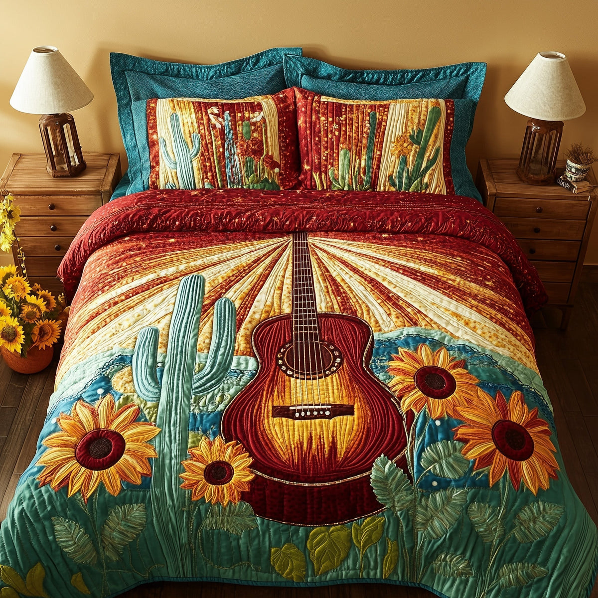 Rustic Cowboy Tune 3-Piece Quilted Bedding Set GFTOTP5437