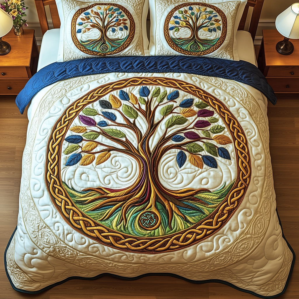 Celtic Heritage Tree 3-Piece Quilted Bedding Set GFTOTP5383