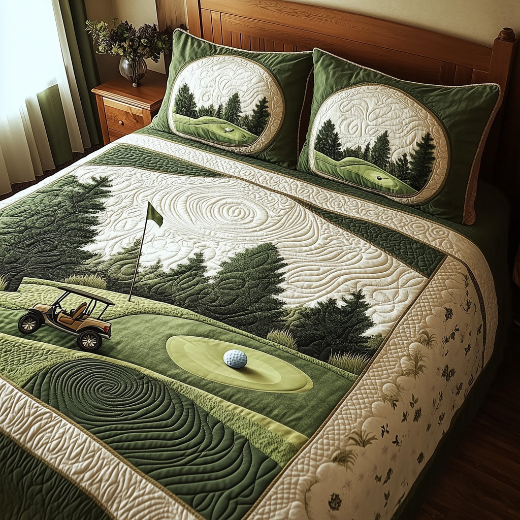 Green Dream 3-Piece Quilted Bedding Set GFTOTL3612