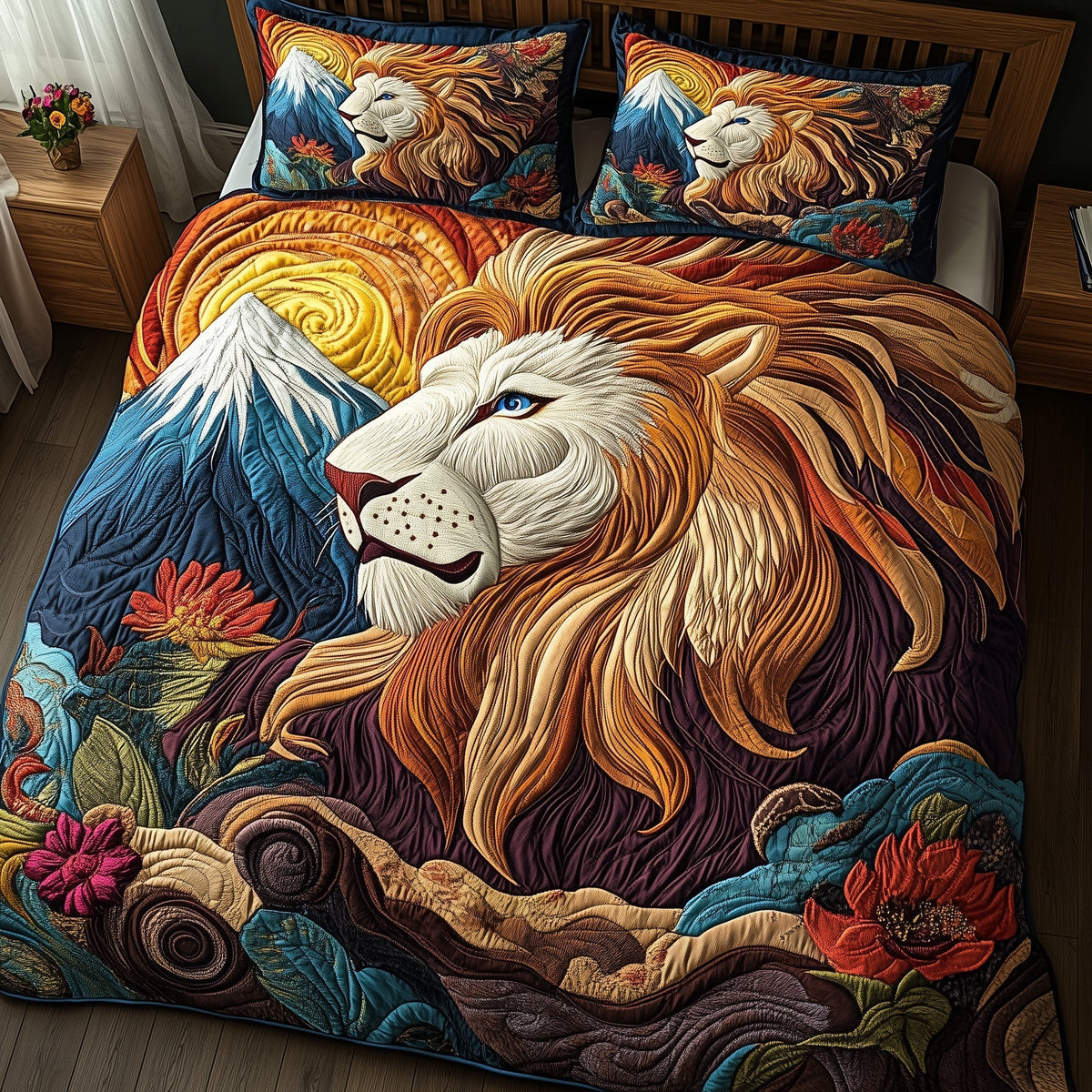 Majestic Lion 3-Piece Quilted Bedding Set GFTOHD3512