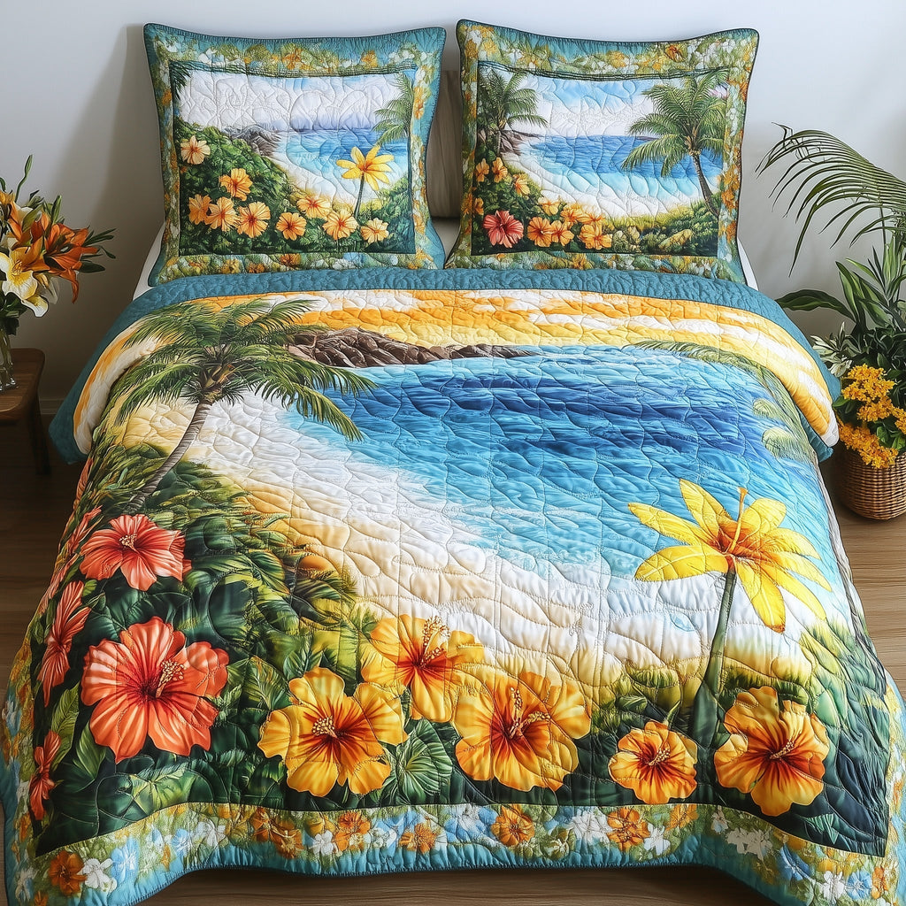 Aloha Beach 3-Piece Quilted Bedding Set GFTONL3841