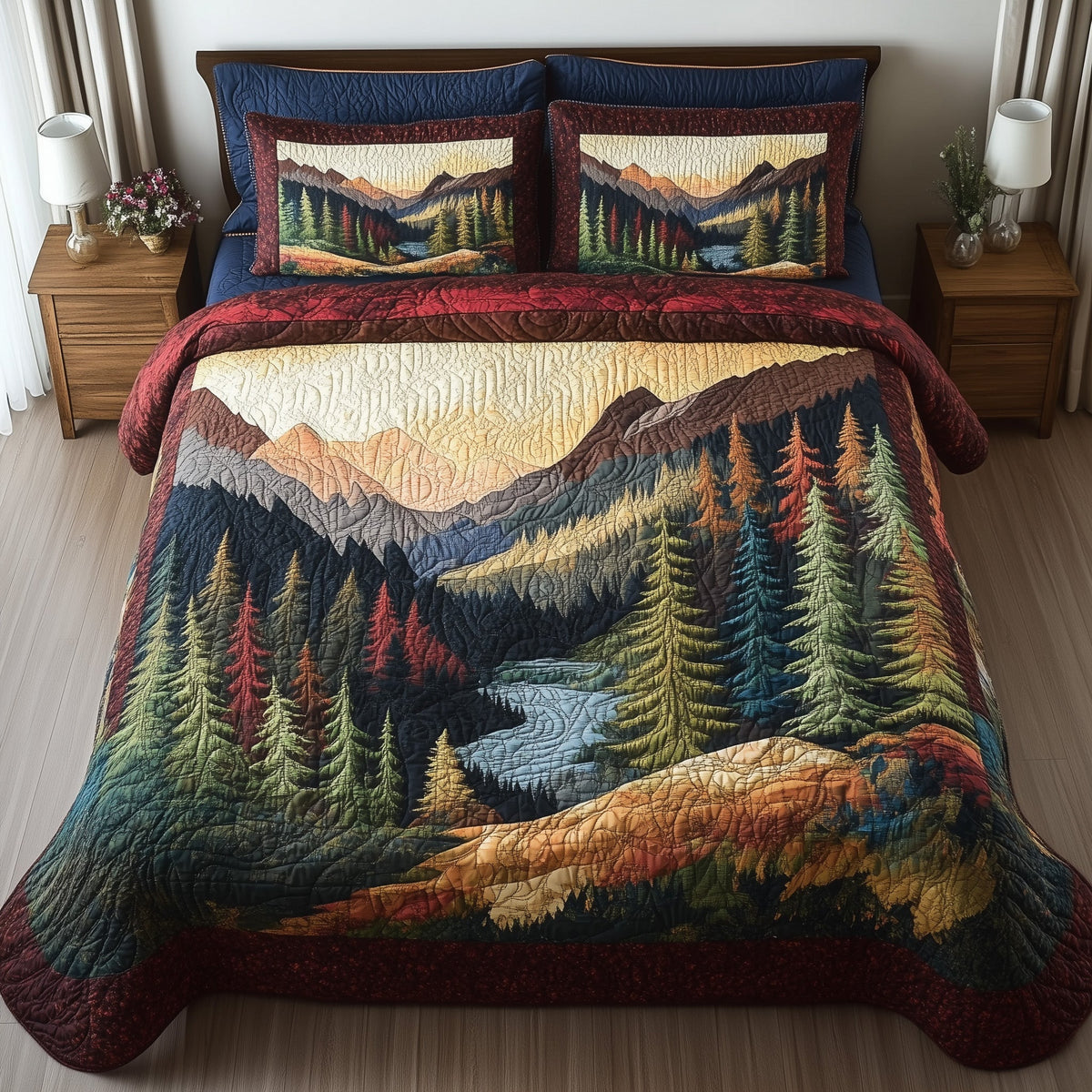 Forest Vibes 3-Piece Quilted Bedding Set GFTOHD5500