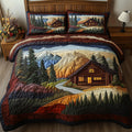 Woodland Log Cabin 3-Piece Quilted Bedding Set GFTOTP7472