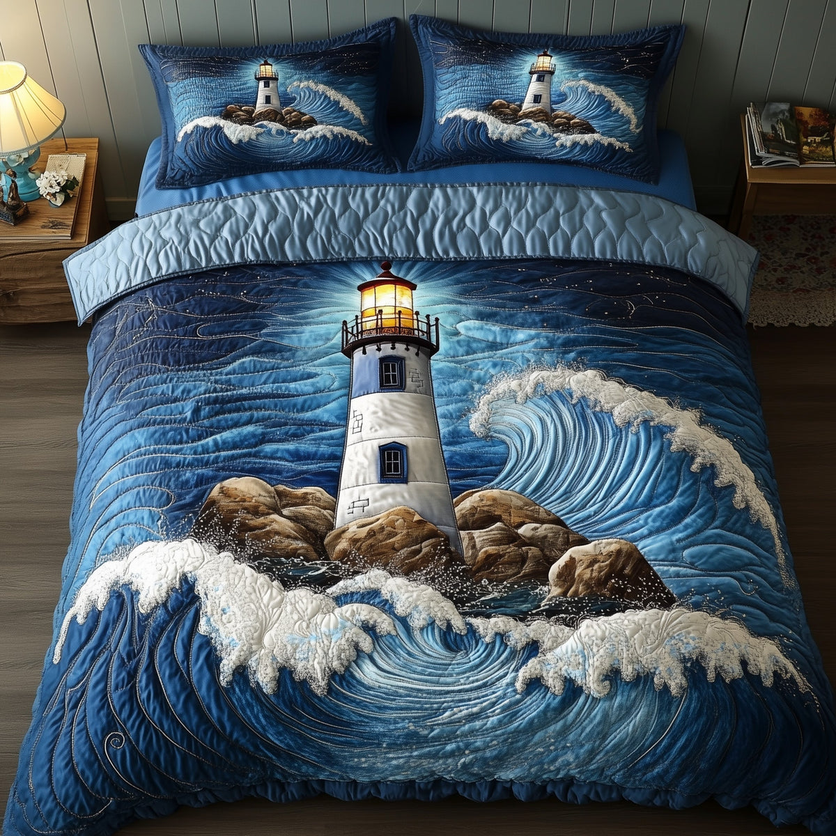 Seaside Serenity 3-Piece Quilted Bedding Set GFTOTP5848