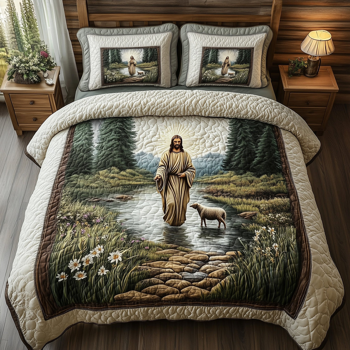Jesus the Great 3-Piece Quilted Bedding Set GFTOHD4632