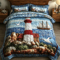 Peaceful Lighthouse 3-Piece Quilted Bedding Set GFTONL3780