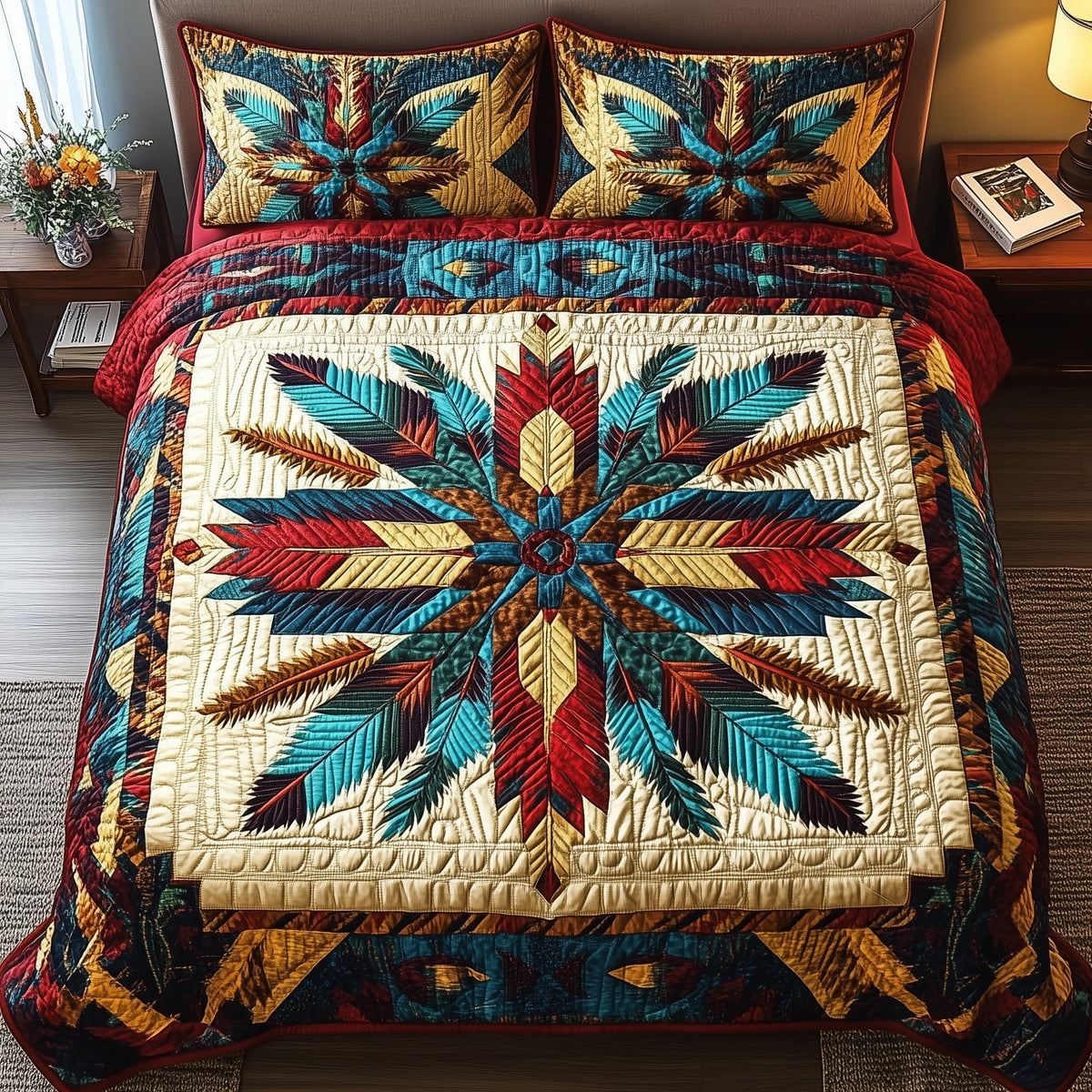 Ancient Symbols 3-Piece Quilted Bedding Set GFTOAB4718