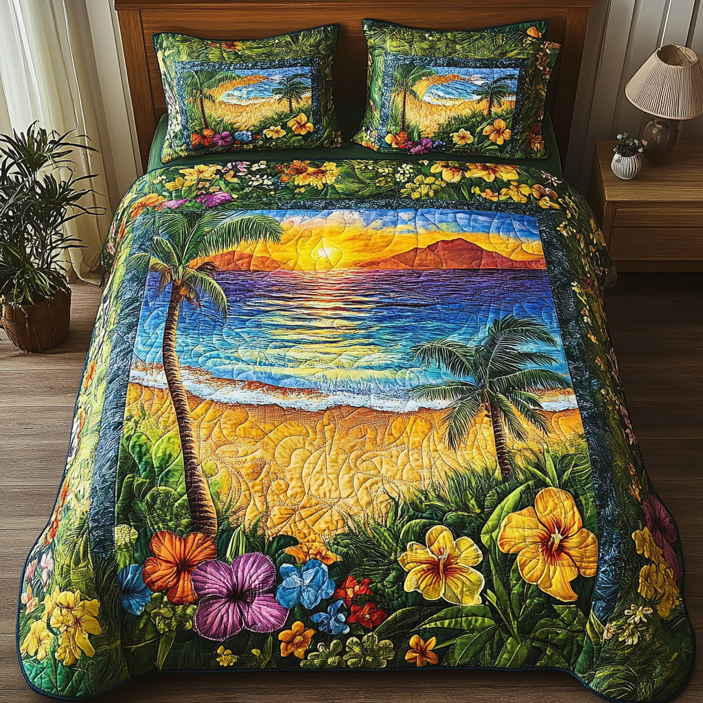 Tropical Vibe 3-Piece Quilted Bedding Set GFTONL3833