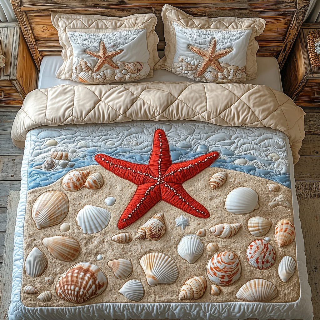 Beachside Jewels 3-Piece Quilted Bedding Set GFTOHD3377